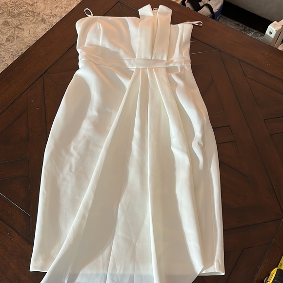 NEW Eliza J Strapless Scuba Crepe Cocktail Dress in Ivory - size 10 - Picture 7 of 10
